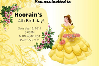 design amazing invitation card  for baby shower and birthday with in hour