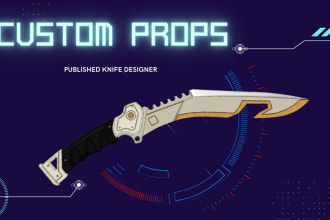 create a printable 3d knife model for cosplay or training
