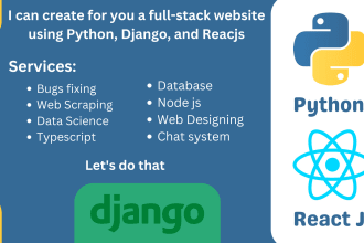 build website python, django, flask and reactjs
