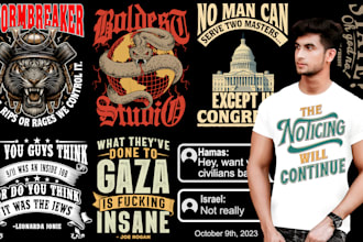 design eye catching vintage typography tshirt illustrations for pod sales