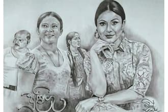 draw handmade pencil sketch for your face