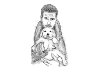 draw your pet into scribble art portrait