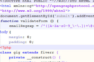 fix bugs in html, css, javascript or php
