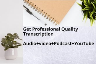 provide transcribe for audio,video and podcast transcription