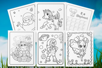 make kids or adults coloring pages and custom interior for KDP book business