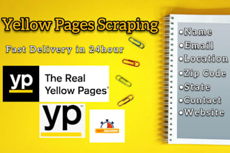 scrape yellow pages business data email name contacts etc