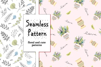 create a seamless pattern of hand drow, doodle, line art