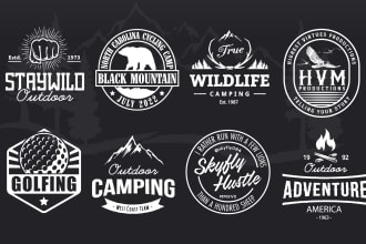 design a vintage logo, retro badge and emblem
