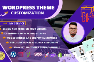 customize rebuild fix issues and build a wordpress website