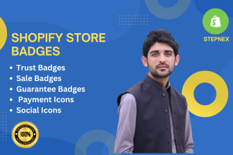 add, design trust badges, sale badges, guarantee badges for your shopify store