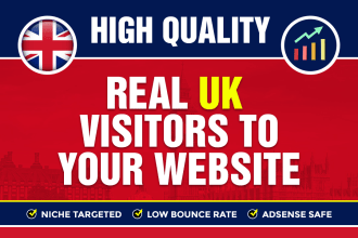 drive UK organic keyword targeted web traffic real visitors