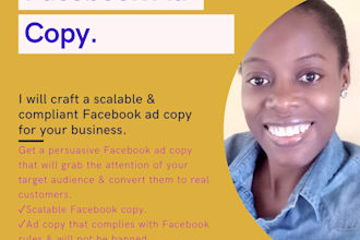 write a high converting facebook ad copy for you