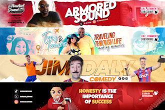 design superb youtube banner channel art