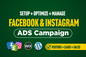 be your shopify facebook ads campaign expert and instagram ads marketing manager