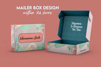 design a custom subscription mailer box design in 24 hrs