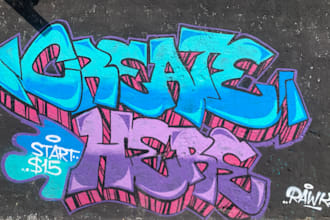 create real graffiti or mural for your name