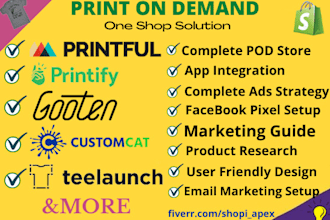 design print on demand pod shopify website printful website
