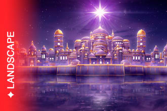 draw fantasy background and landscape