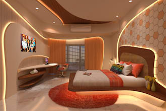 do interior designing with realistic 3d rendering services