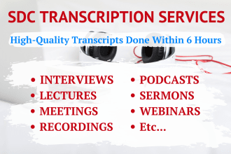 transcribe audio and do video transcriptions within 6 hrs