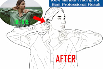 trace your photo into a coloring book page
