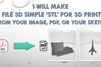 make file 3d simple stl for 3d print