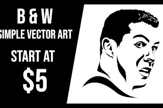draw awesome vector art black and white on 24 hours