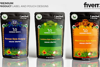 product label design, packaging design, pouch design