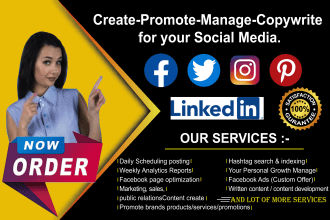 create,promote,manage,copywrite for your social media