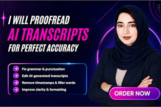 proofread and fix ai generated transcripts for accuracy and clarity