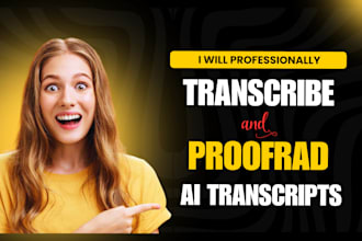 transcribe podcasts, audio, video, and proofread ai transcripts