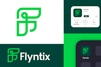 design a monogram logo for your app, ai, software, website, tech brand, business
