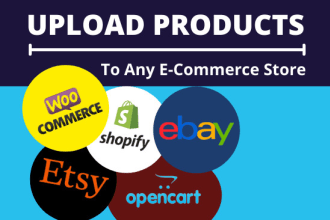 add upload products listing to shopify woocommerce wix ebay etsy store