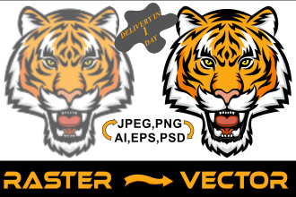 convert raster to vector, redraw logo, jpg or png to vector