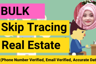 provide bulk skip tracing for real estate business
