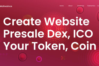 create crypto website, presale dex, token all in one