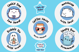 design a cute and simple cartoon logo for business