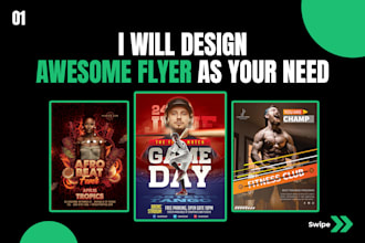 design creative sports flyer, club, gym and any flyer design