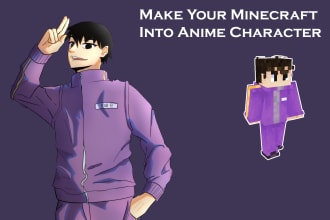 draw your minecraft skin, roblox avatar into anime style