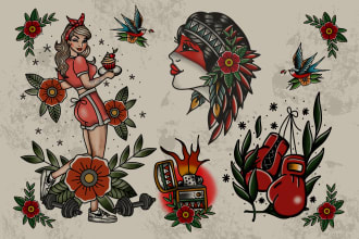 do neo traditional and oldschool tattoo designs