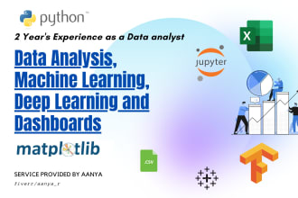 do deep learning, and tableau, excel dashboards
