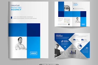 design corporate brochure, catalog, bifold template indesign