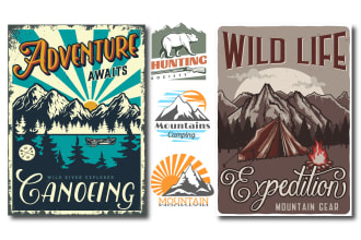 create unique retro vintage flyer poster  and banner