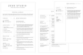 design simple clean black and white resume CV in canva