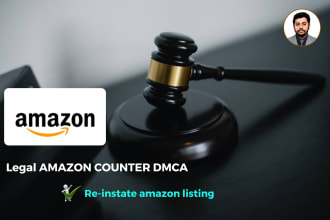 draft a counter dmca notice for amazon to reinstate your listing