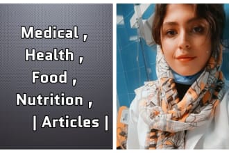 write food, nutrition and health articles or blog posts