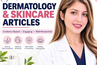 write medical articles on dermatology and skin care as a dr