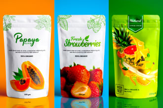do attractive pouch, food packaging design, and labels