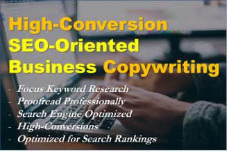 create high conversion, seo optimized copywriting and sales copy
