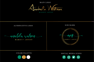 do author signature logo photography or makeup artist design